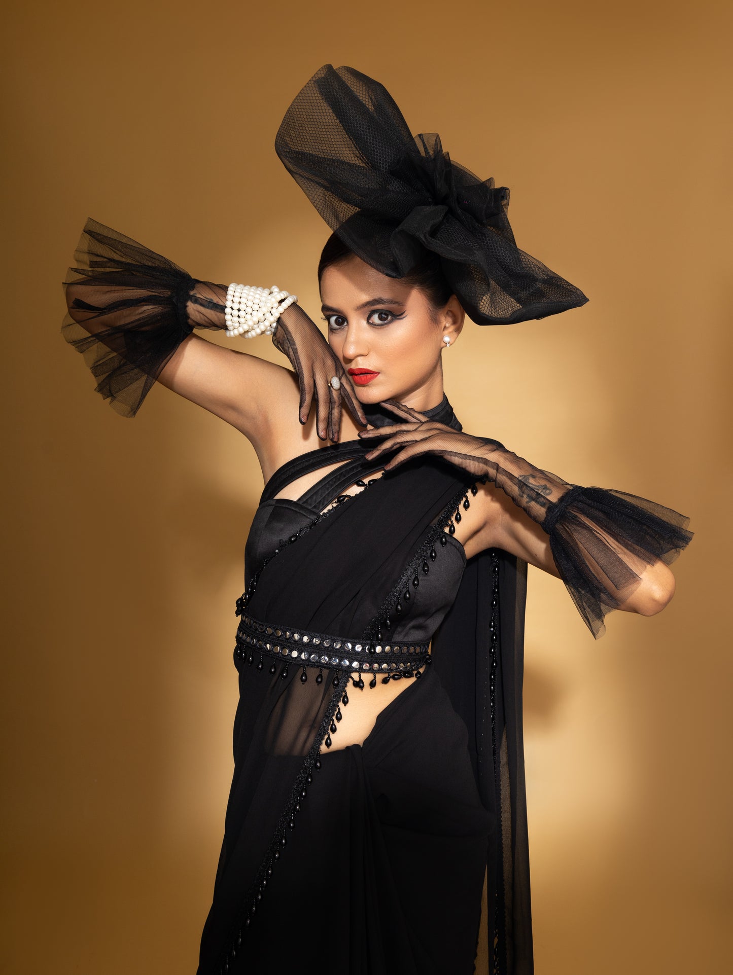 RANI's SABLE MIDAS SAREE WITH BELT , CORSET & PETICOTE