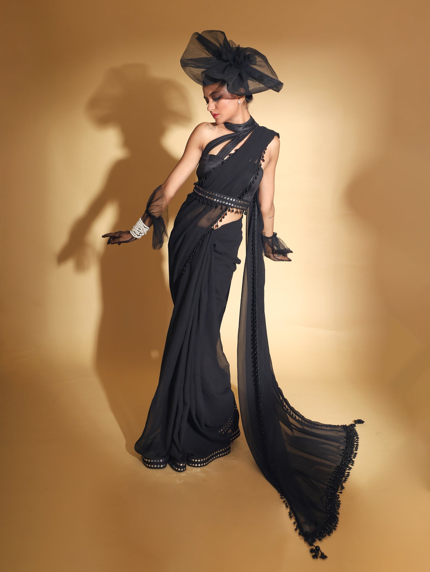 RANI's SABLE MIDAS SAREE WITH BELT , CORSET & PETICOTE