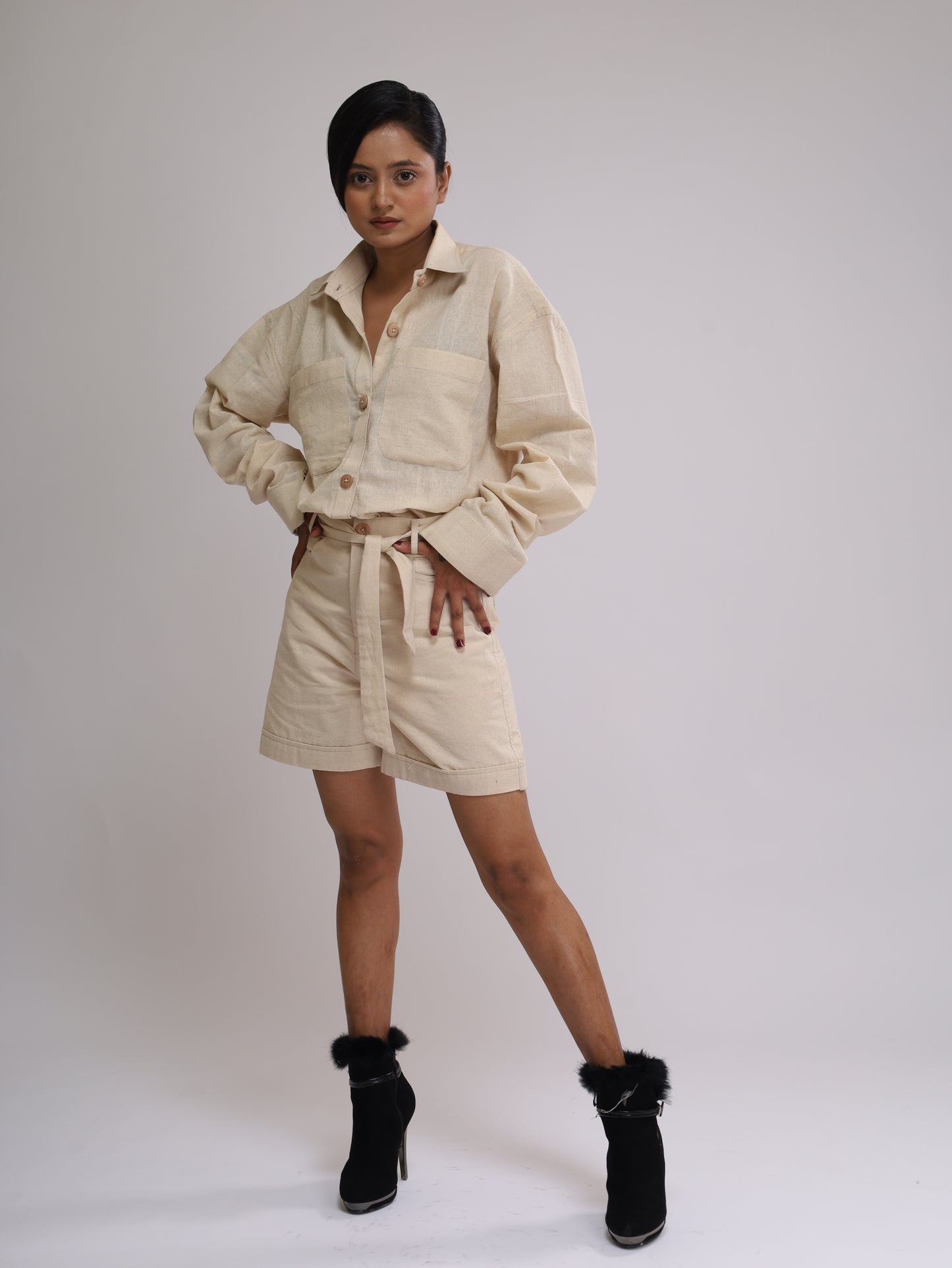 CO-ORD (SET OF 2) - OVERSIZED SHIRT & BERMUDA SHORTS