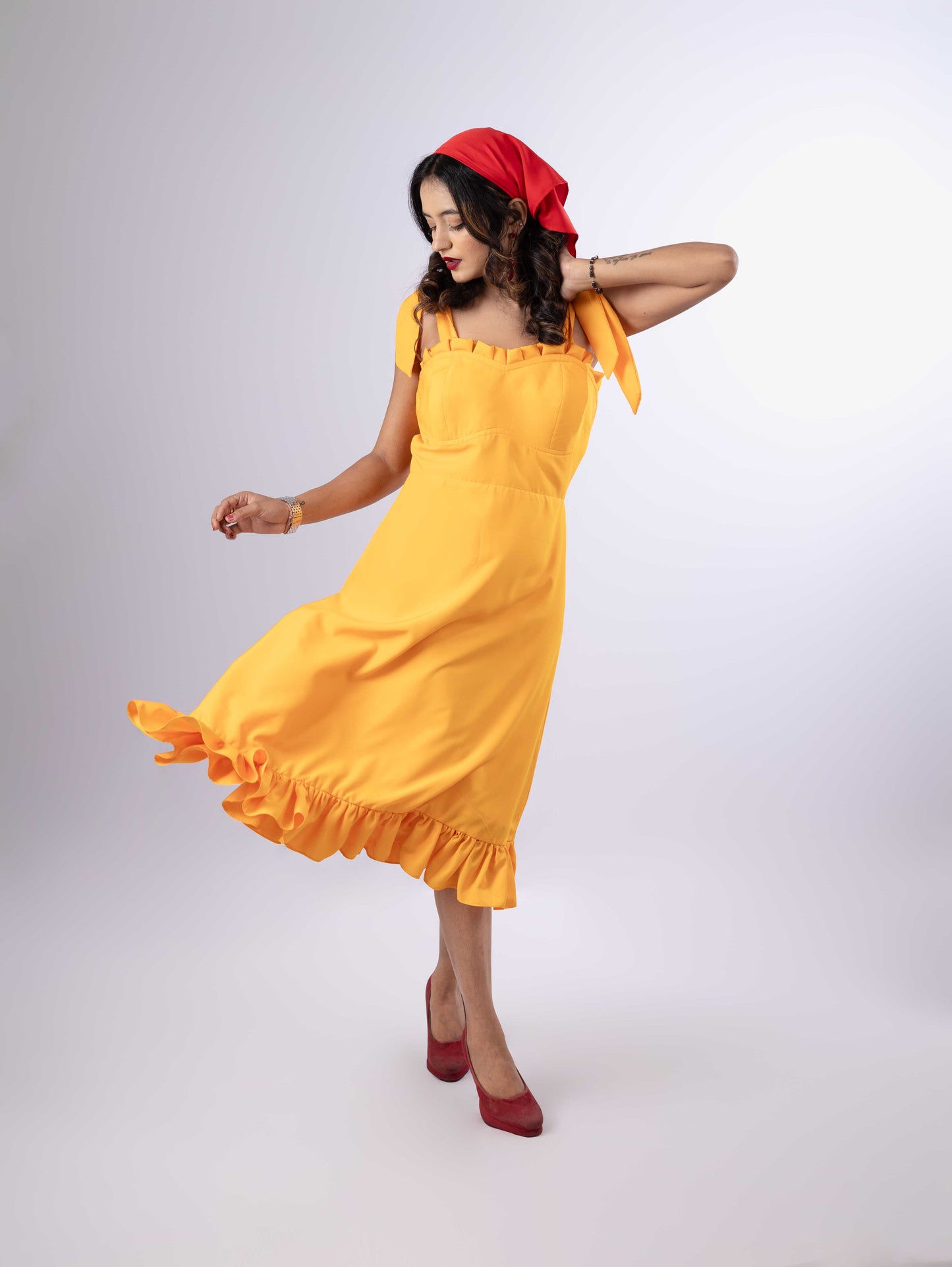 DREAMY TANGERINE CORSETTED ROBE