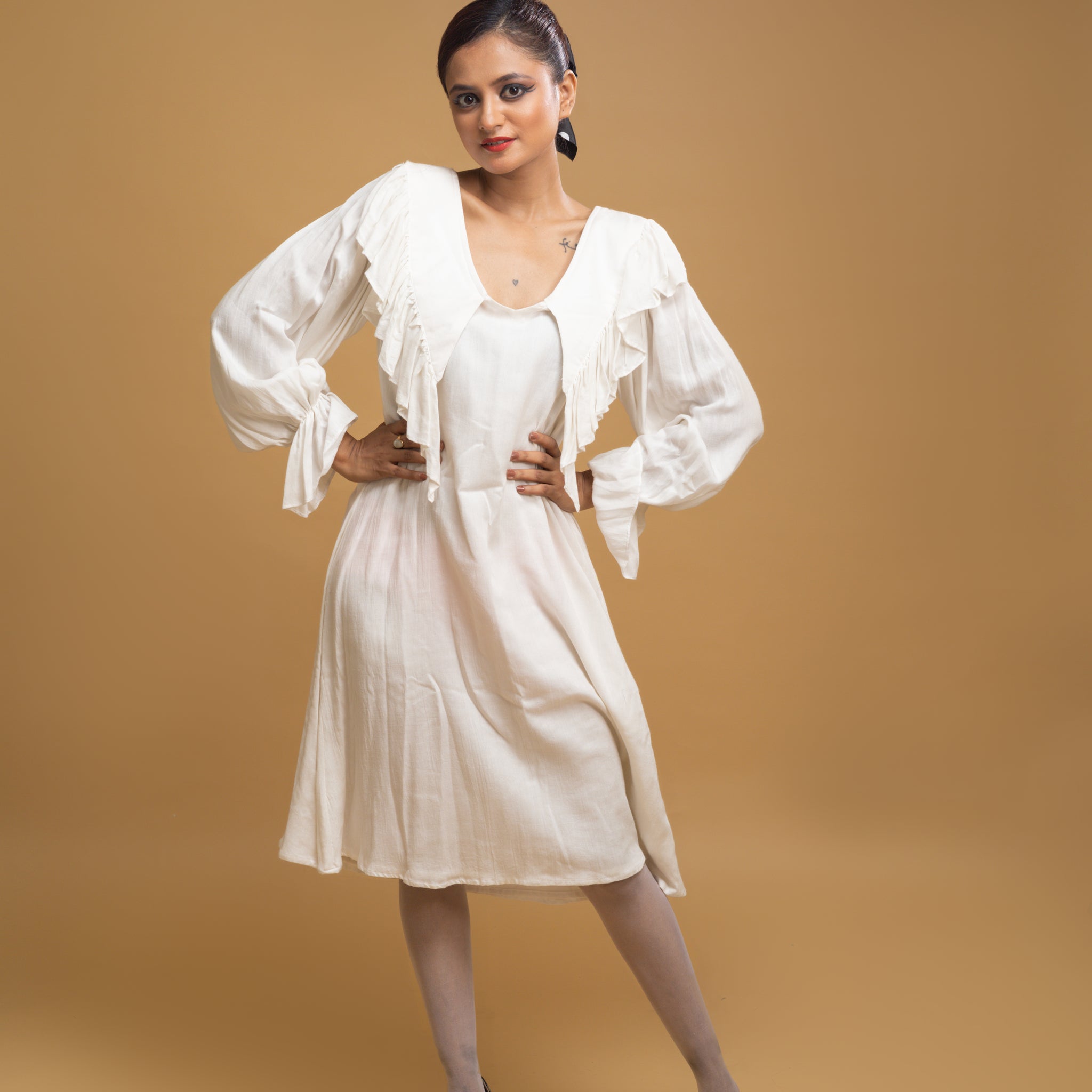 IVORY PETER PAN DRESS