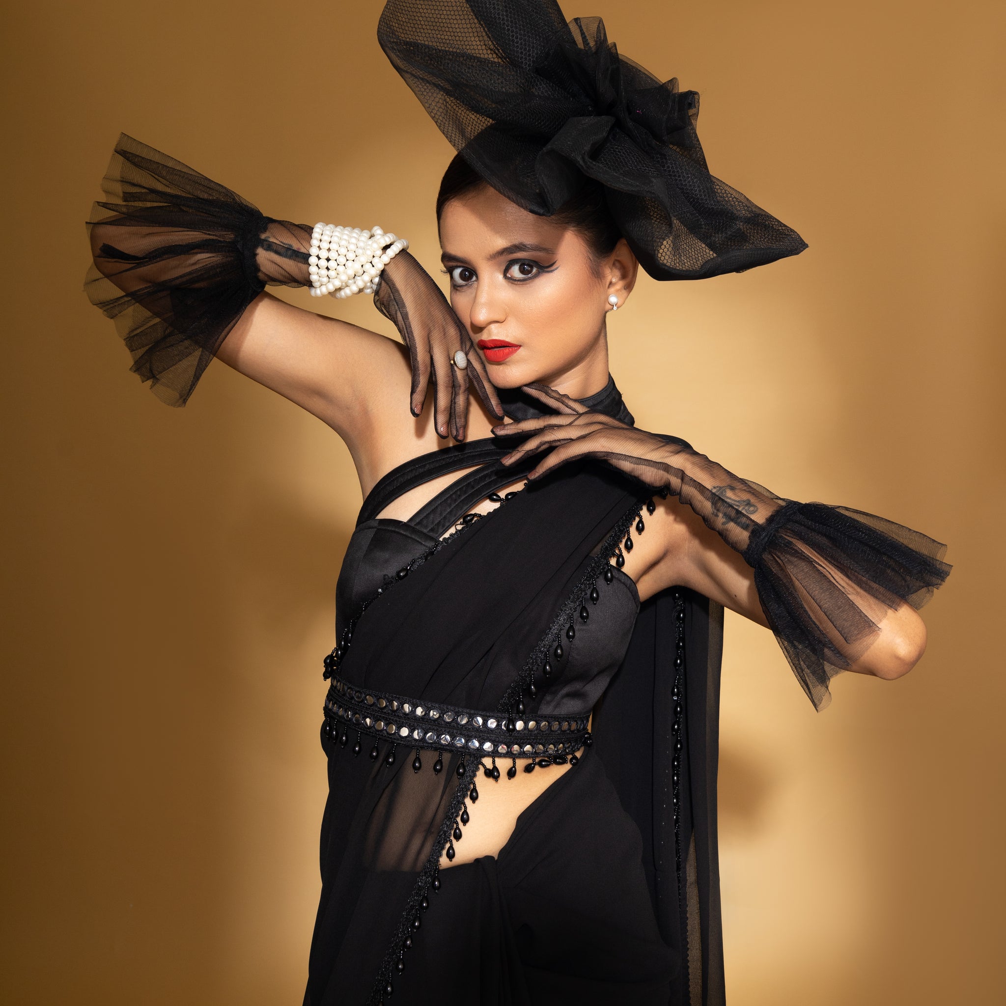 RANI's SABLE MIDAS SAREE WITH BELT , CORSET & PETICOTE