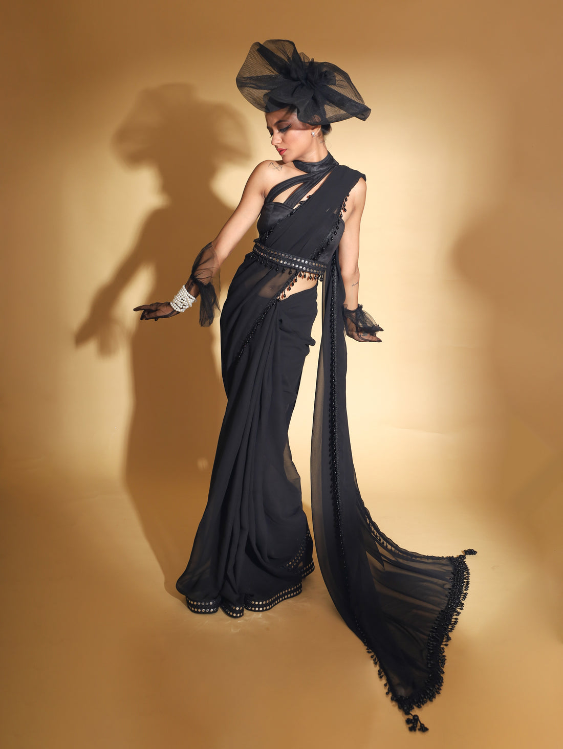 RANI's SABLE MIDAS SAREE WITH BELT , CORSET & PETICOTE