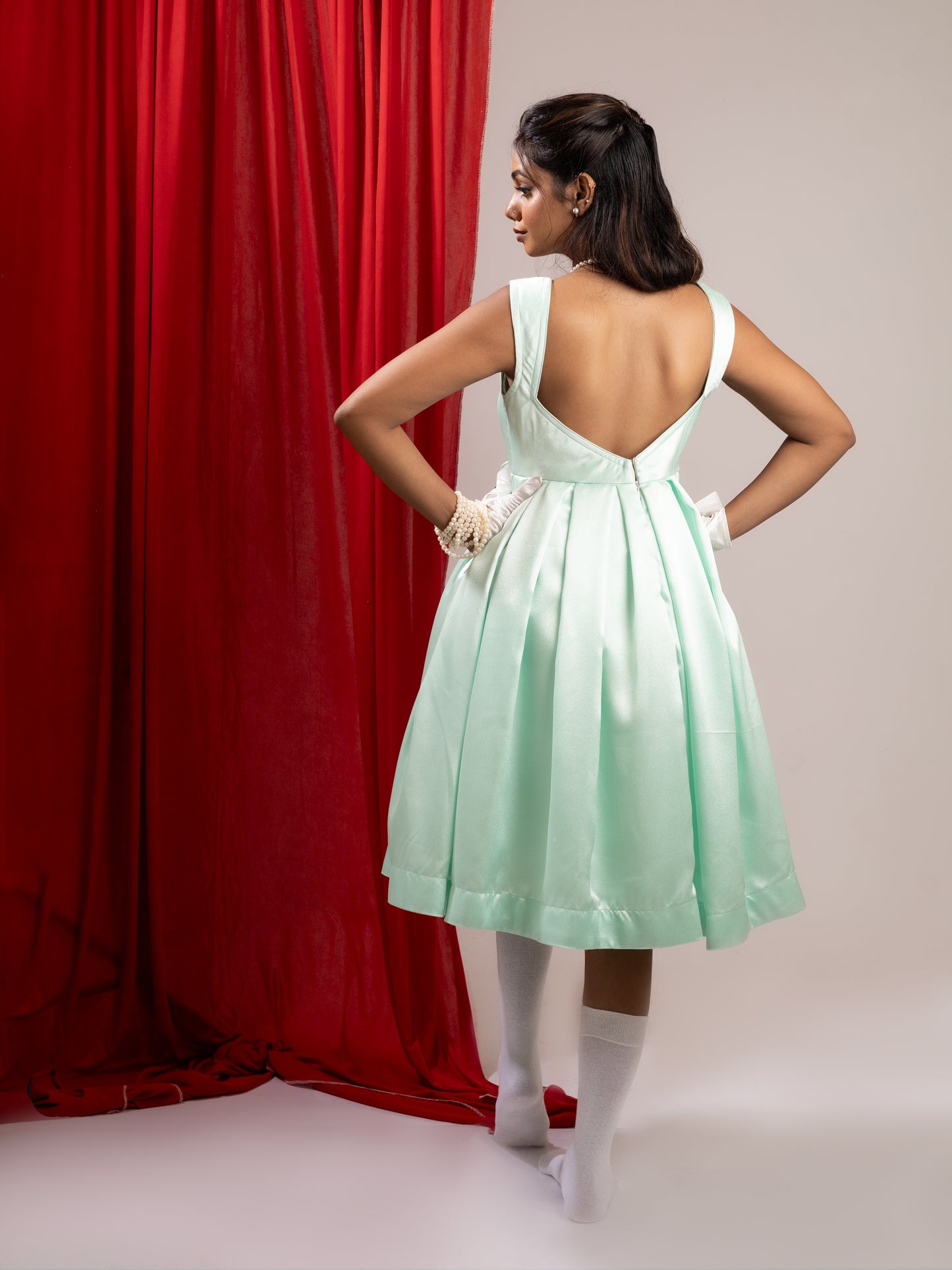 SLAY  IN MIDNIGHT MINT MIDI