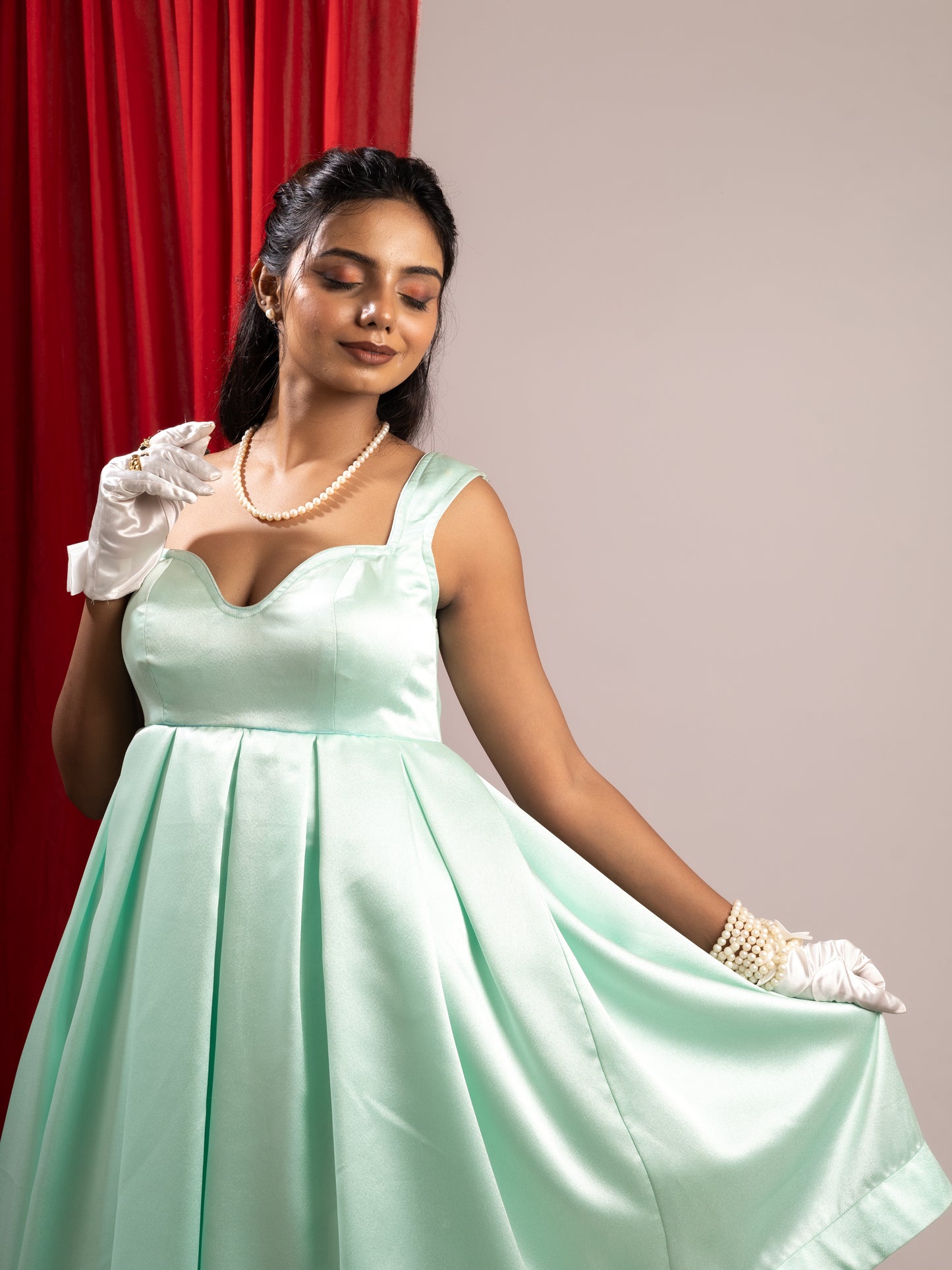 SLAY  IN MIDNIGHT MINT MIDI