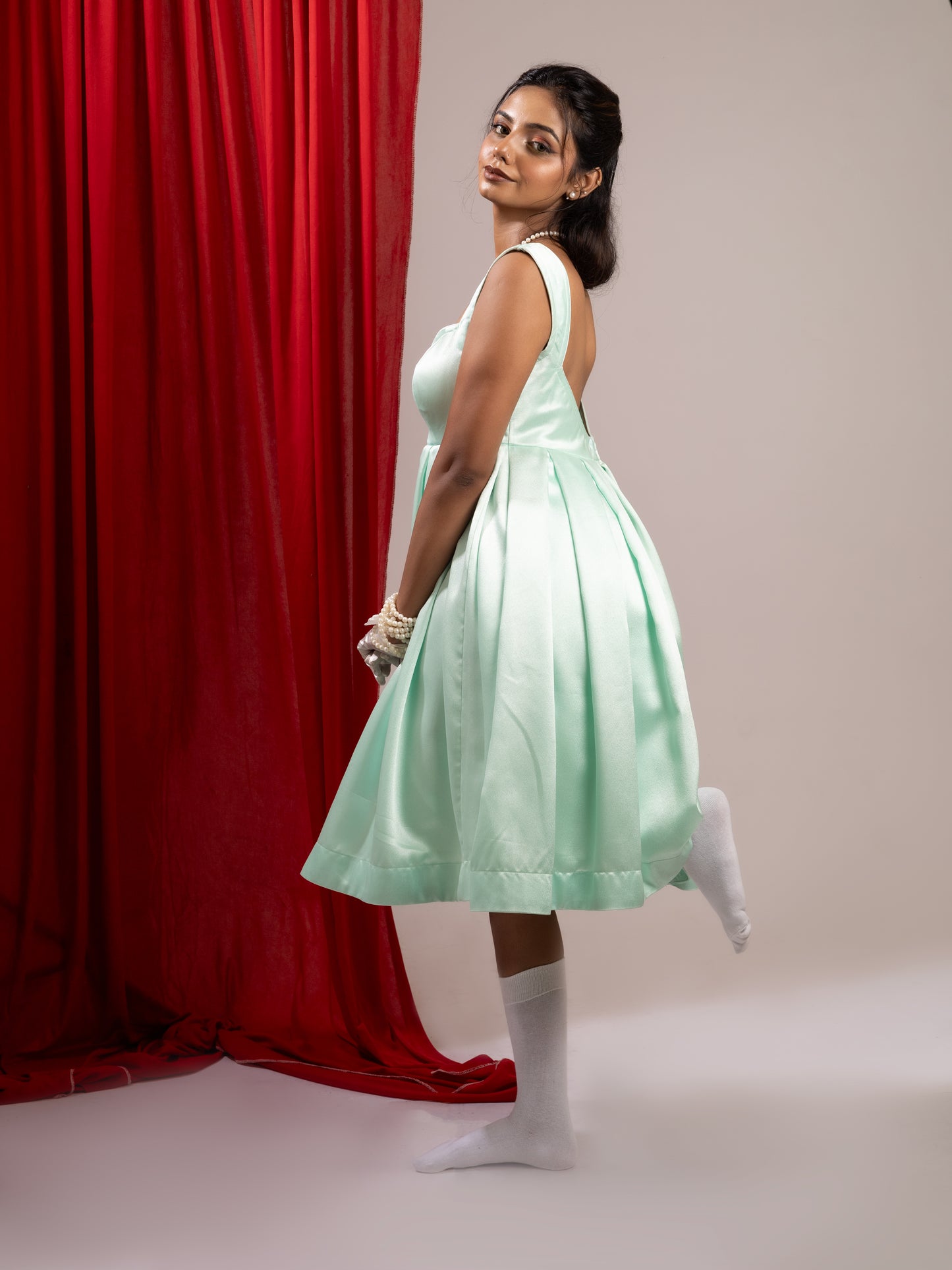 SLAY  IN MIDNIGHT MINT MIDI