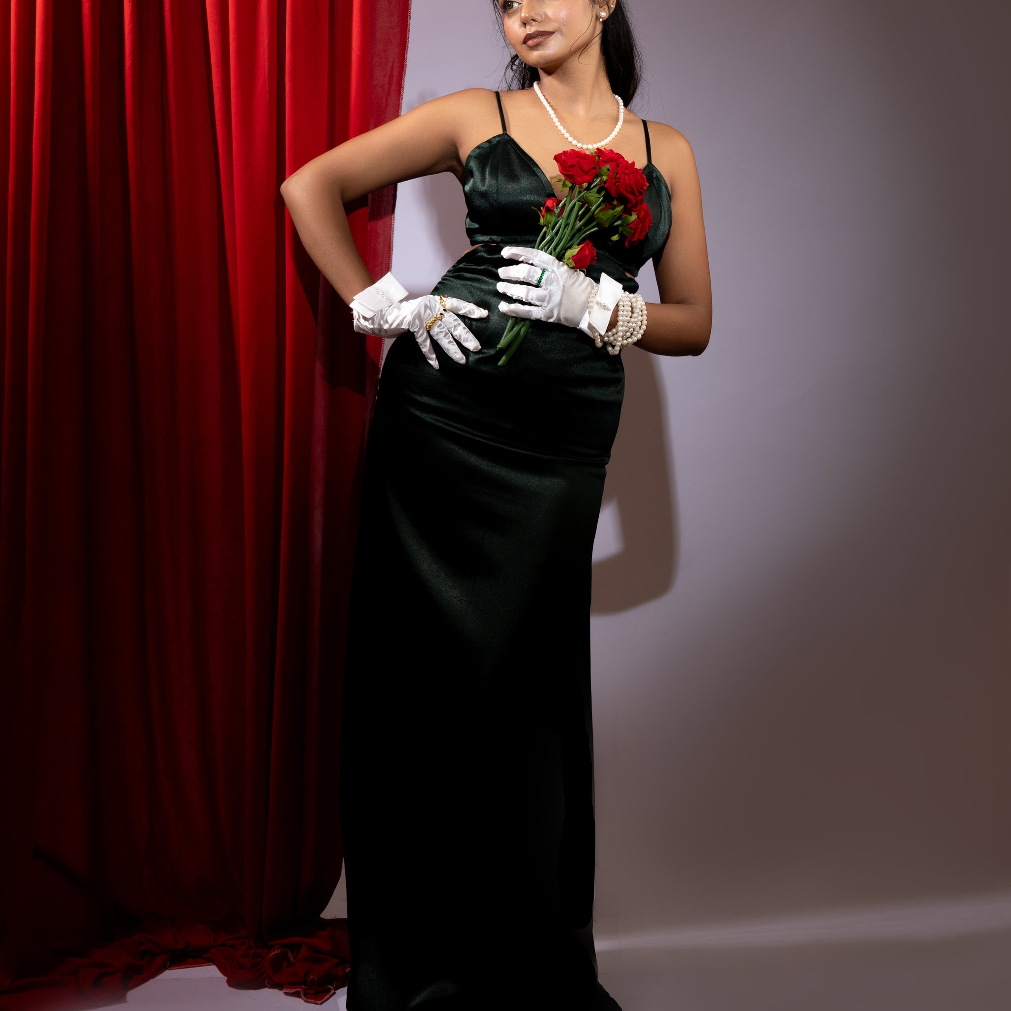 SLAY  IN EDEN GREEN SLIP GOWN