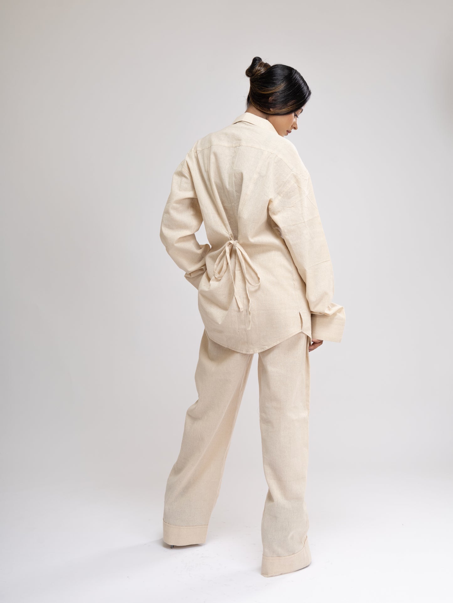 CO-ORD (SET OF 2) - OVERSIZED SHIRT & PYJAMA TROUSER