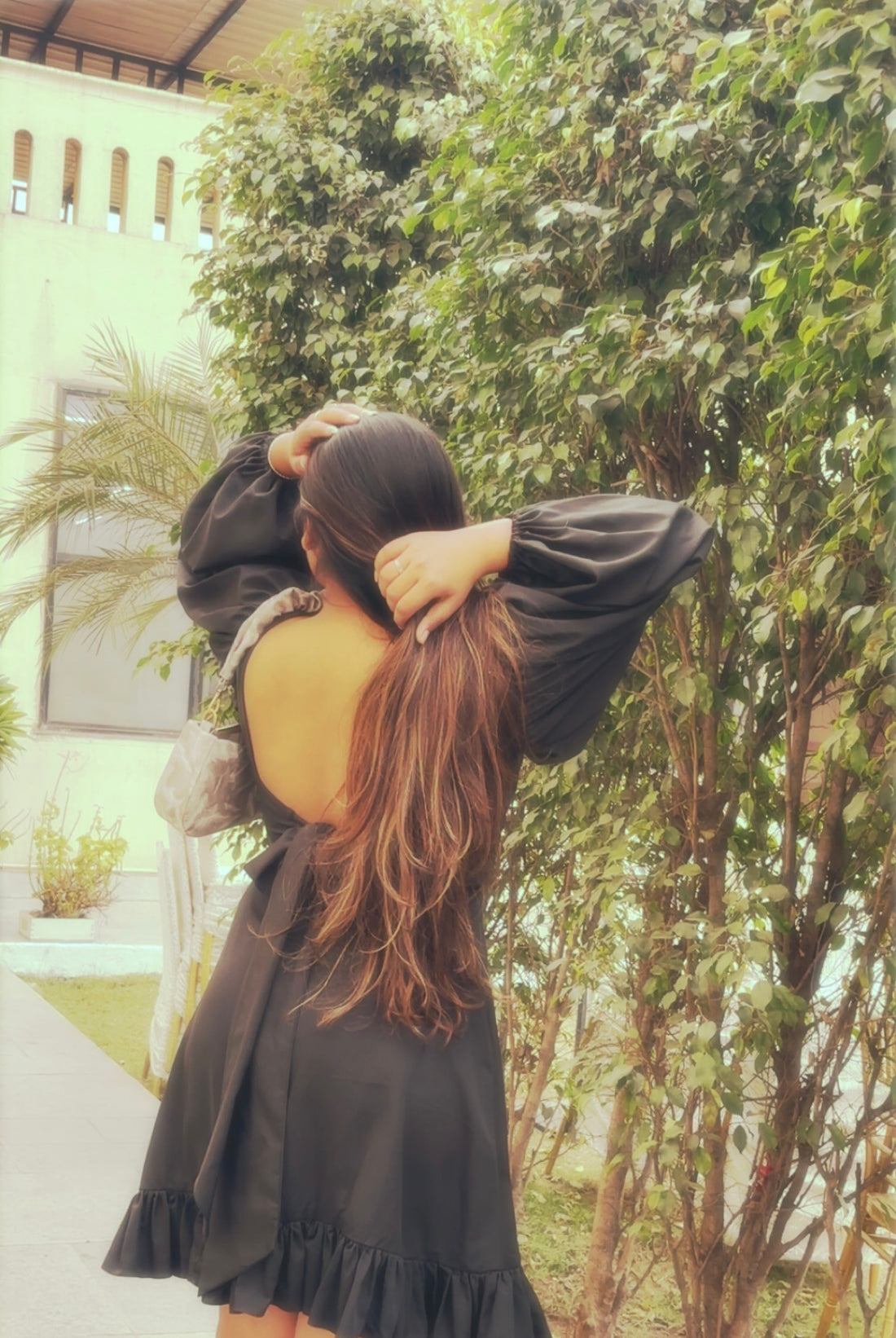 Unnati's DREAMY JET BLACK  RUFFLE  ROBE