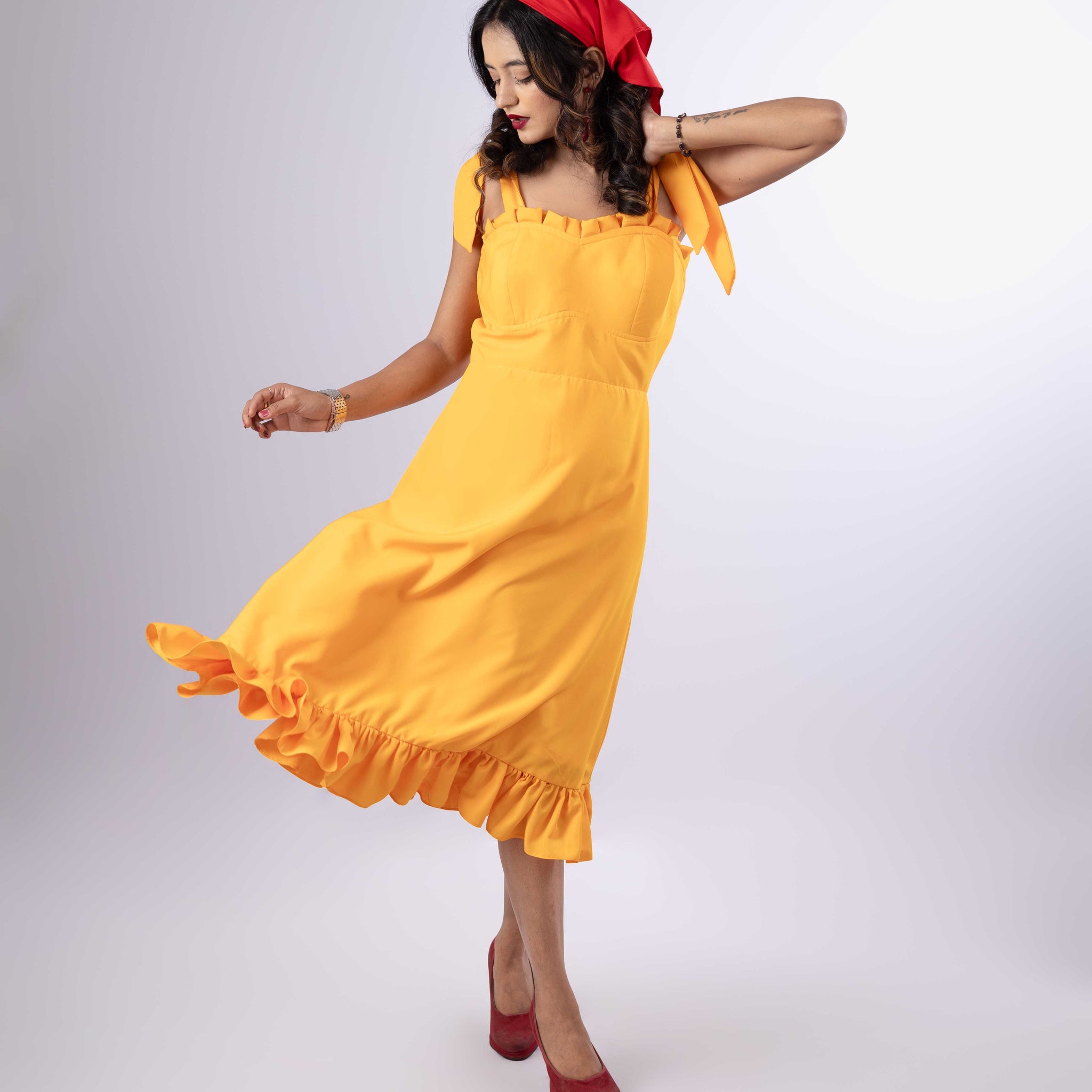 DREAMY TANGERINE CORSETTED  ROBE