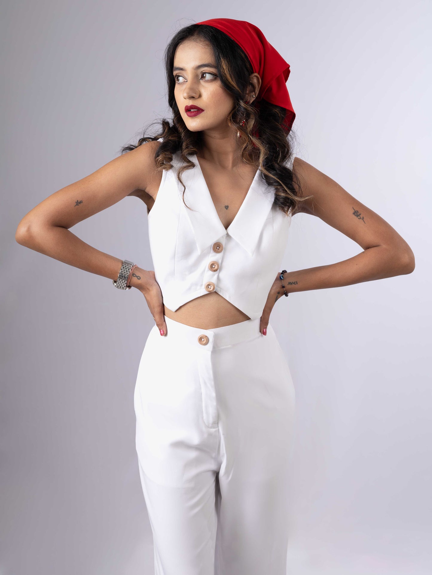 DREAMY IVORY WAISTCOAT & HIGH WAISTED BOX PANTS