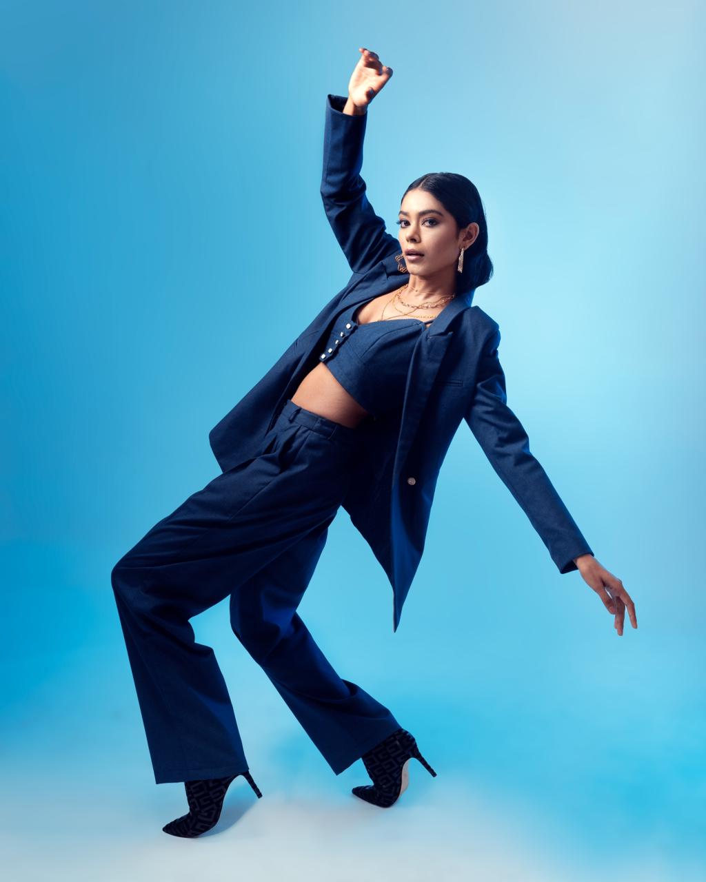 OH MY DENIM CO-ORD SET OF 3 (CORSET + TROUSER & BLAZER )