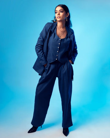 OH MY DENIM CO-ORD SET OF 3 (UNDER COAT + TROUSER & BLAZER )