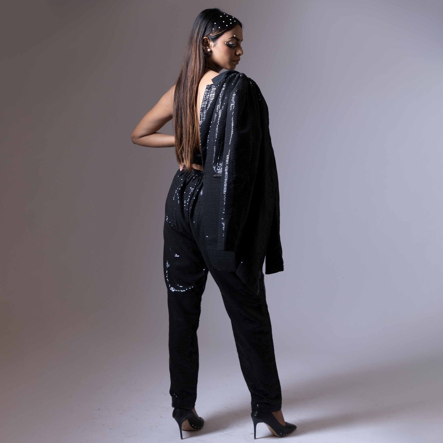 ROMANTICIZE'S BLACK SHIMMER  POWER SUIT